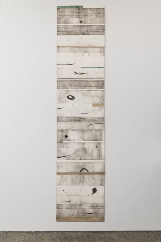 Simon Kaan Untitled, 2013 intaglio wood cut print on paper 336.0 x 70.0 cm