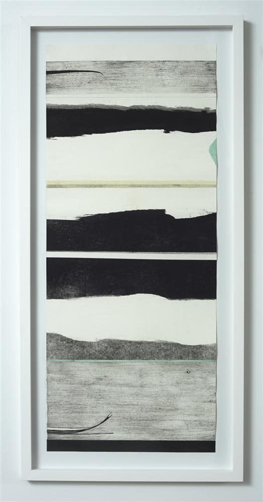 Simon Kaan Untitled 18-16, 2016 intaglio wood cut print on paper 111.0 x 49.0 cm