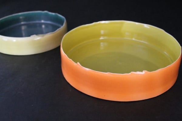 Nadine Spalter Bowl forms, 2012 Porcelain, high fired, reduction 6.0 x 26.0 x 26.0 cm