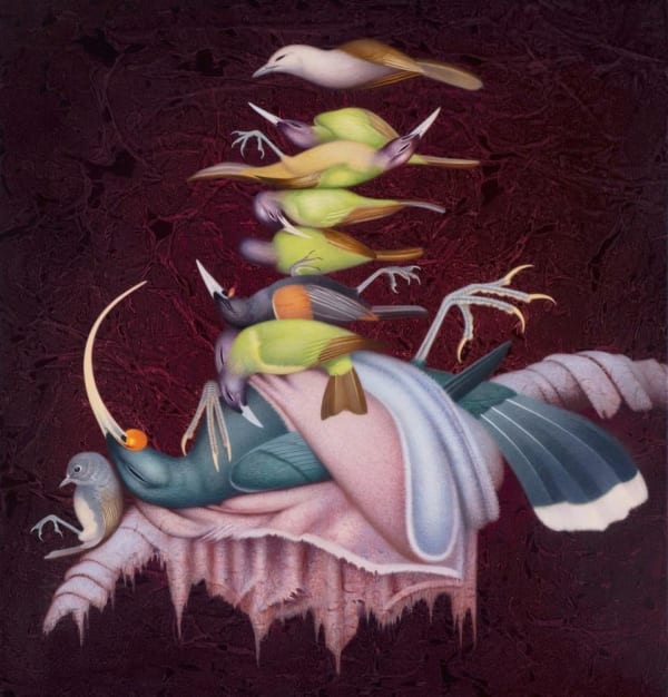 Paul Martinson Non-vocal Dawn Chorus No.8, 2021 oil on board 790 x 755 mm