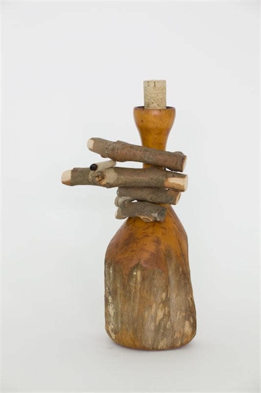 Josephine Cachemaille Wino, 2010 Found wooden bottle, paint, glue, nails cork and wood 270 x 140 x 140 mm