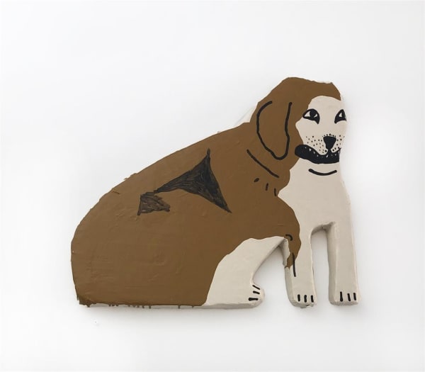 Claudia Kogachi Untitled (Dog), 2019 acrylic on paper mâché 45.0 x 65.0 cm