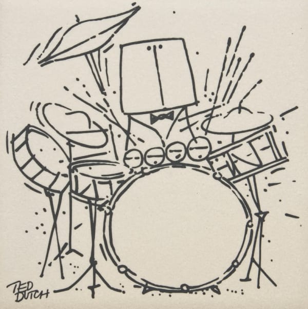 Ted Dutch (1928-2008) Jazz Drummer (tile), 2003 Ceramic 15.0 x 15.0 cm
