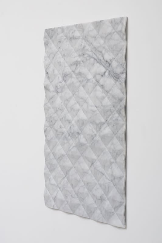 Martin Selman Geometric Abstraction in Grey, 2014 Carrara marble 80.0 x 50.0 x 2.0 cm