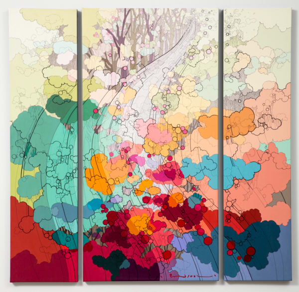 Shintaro & Yoshiko Nakahara Path of the Wind, 2013 ink and acrylic on canvas 122.0 x 126.0 cm