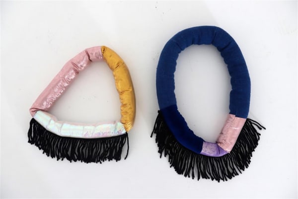 Josephine Cachemaille Seeing Aids (for Woollaston), 2017 cloth, polyester batting, fringing, thread 28.0 x 24.0 x 4.0 cm