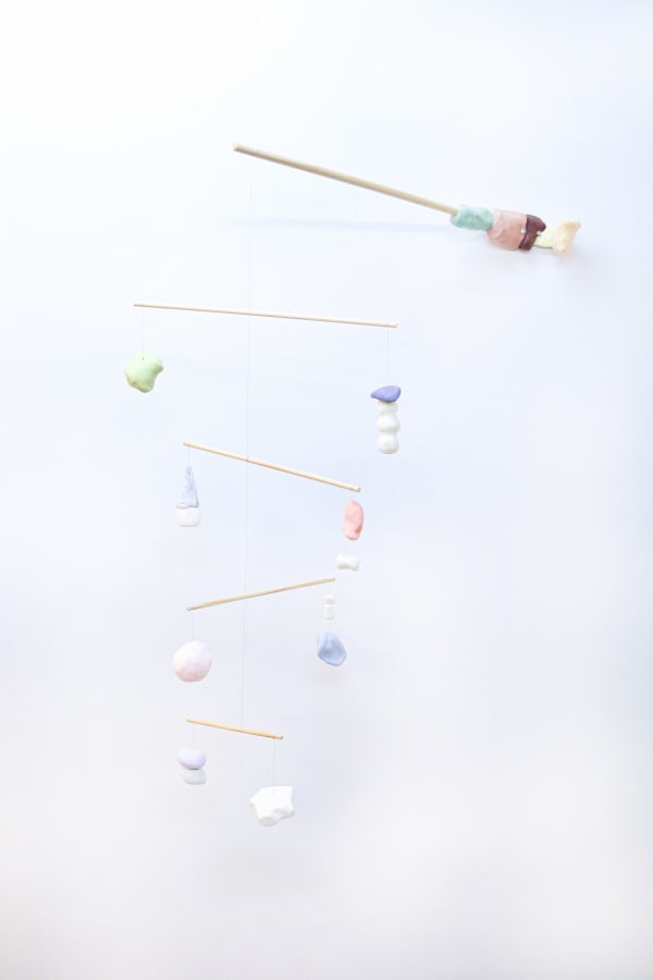 Li Si Rong In the Air (2), 2025 Air clay, Wire, Pinetrim dowel 400 x 500 x 800 mm