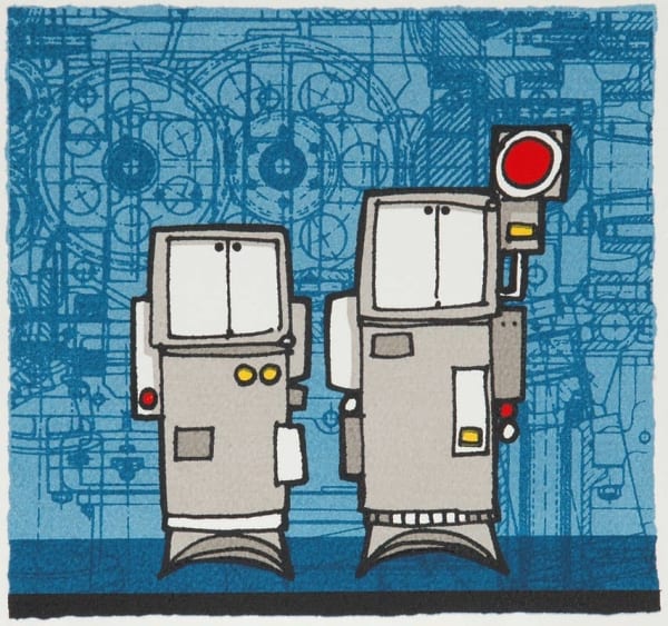 Ted Dutch (1928-2008) Two Signallers, 2007 handmade screenprint on paper, edition of 50 17.0 x 17.0 cm