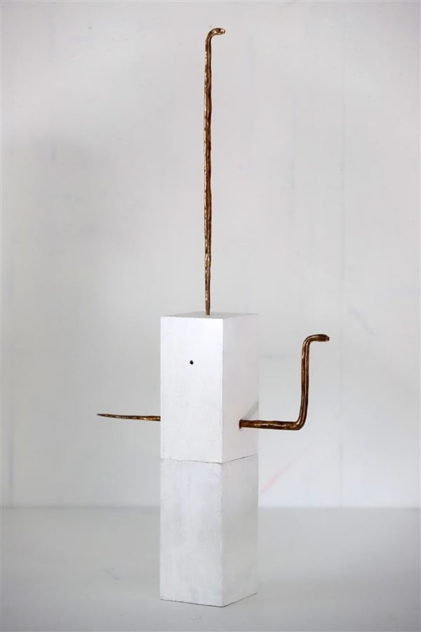 Josephine Cachemaille Familiars, 2017 bronze, wood, paint, screws 78.5 x 37.0 x 10.0 cm