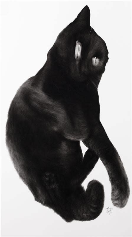 Liam Gerrard Leroy (Flat), 2016 charcoal on paper 127.0 x 72.0 cm