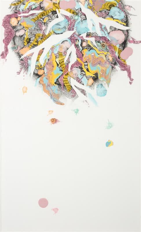 Lea-Anne Sheather Shuddering Folds of Intelligence that we Inhabit, 2016 Mixed media on paper 138.5 x 87.5 cm