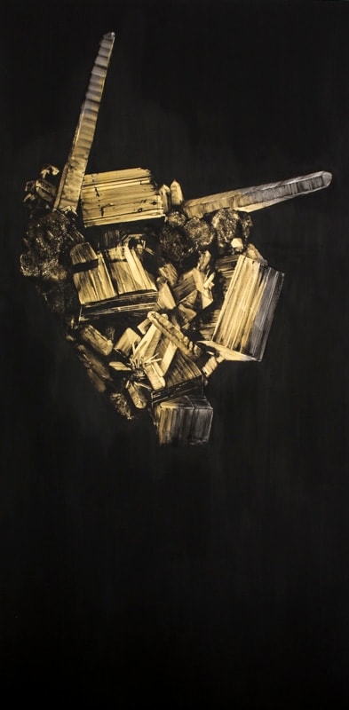 Josephine Cachemaille Iron Pyrite Power Painting 1, 2013 Acrylic on board 2440 x 1220 mm