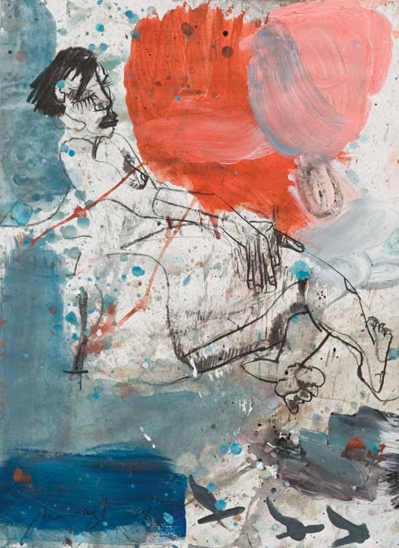 John Oxborough, Reclining with red, 2009