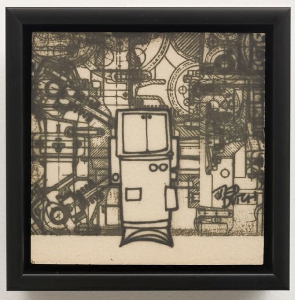 Ted Dutch (1928-2008) Untitled (Technician tile), 1980 Unique print on ceramic 15.0 x 15.0 cm