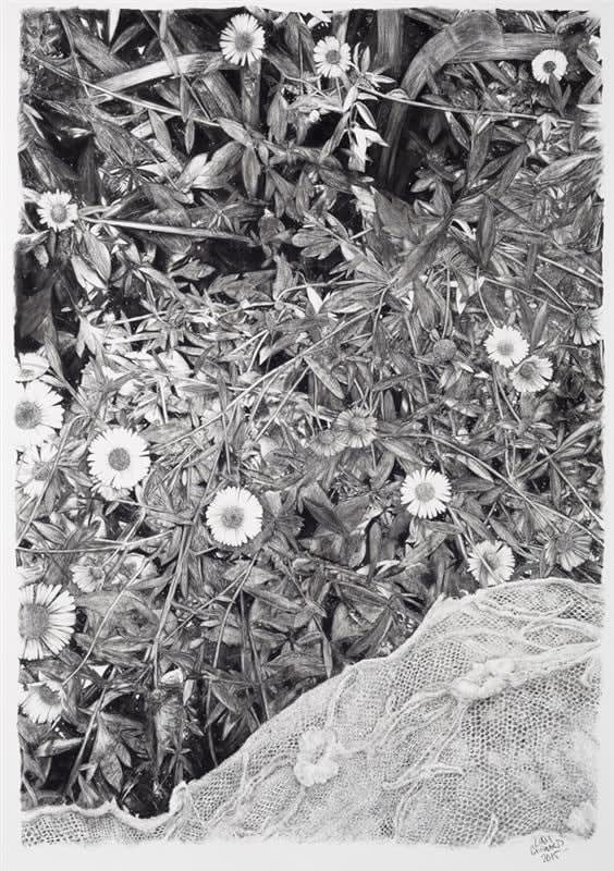 Liam Gerrard Untitled (Lace), 2015 Charcoal on paper 132.0 x 92.0 cm