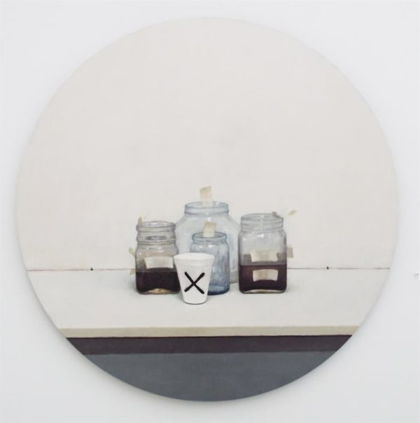 Damien Kurth Trap, 2017 oil on board 90.0 x 90.0 cm