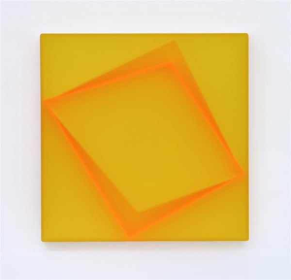 Karyn Taylor Future States, 2024 cast acrylic, unique 400 x 400 x 45 mm