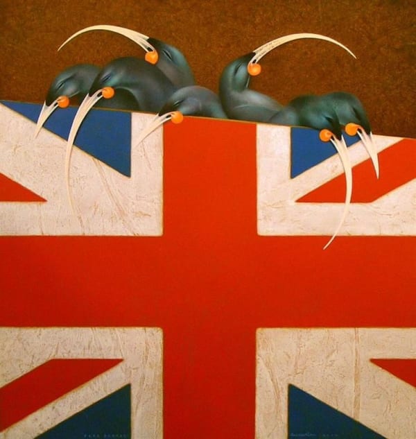 Paul Martinson Flag Bearer, 2014 Oil on board 76.5 x 72.5 cm