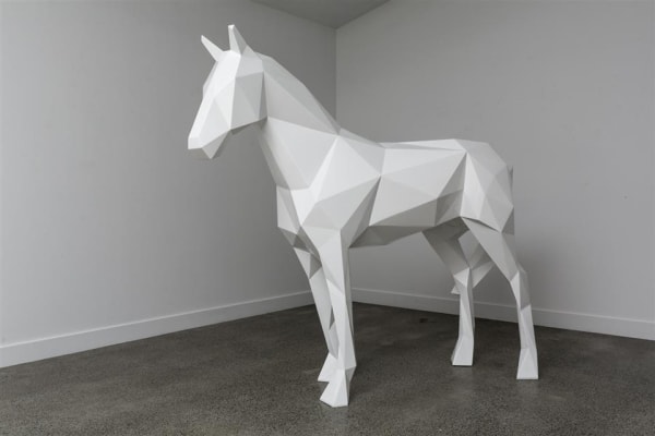 Ben Foster The White Horse, editions available, 2014 aluminium, waterborne automotive paint 210.0 x 250.0 x 80.0 cm