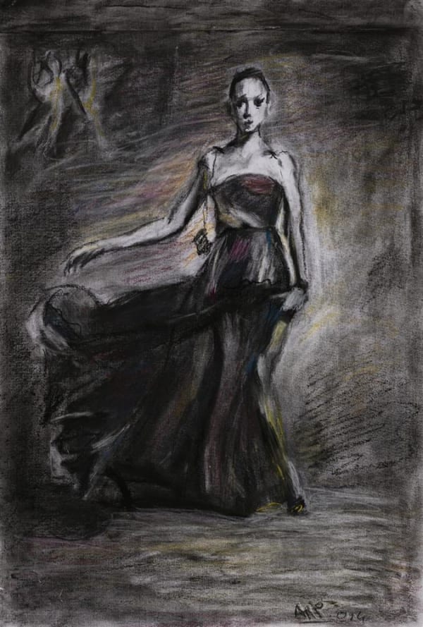 Alan Pearson Waiting Game 9, 2014 charcoal on paper 610 x 410 mm