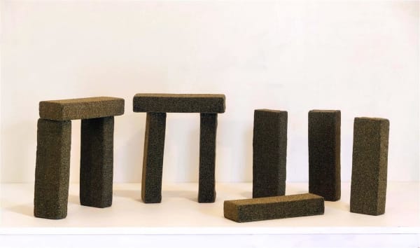 Josephine Cachemaille Foam Henge, 2017 Cloth, foam chocks from The Suter Gallery collection storeroom, thread