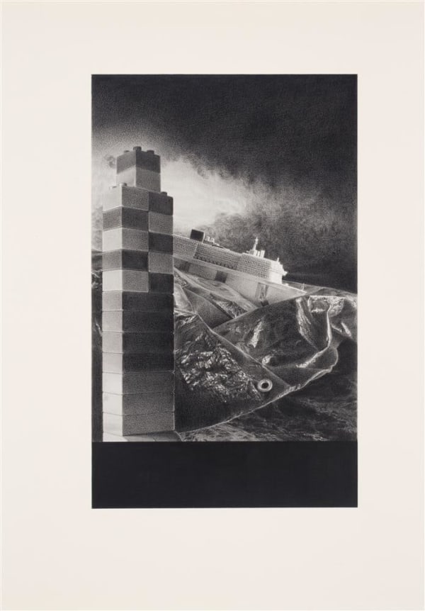 Stephen Ellis Pond VI, 2019 graphite and coloured pencil on digital print 46.0 x 31.0 cm