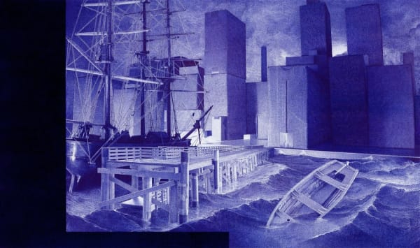 Stephen Ellis Unsettlement, 2018 ballpoint pen and correction fluid on Hahnemühle paper 900 x 1520 mm