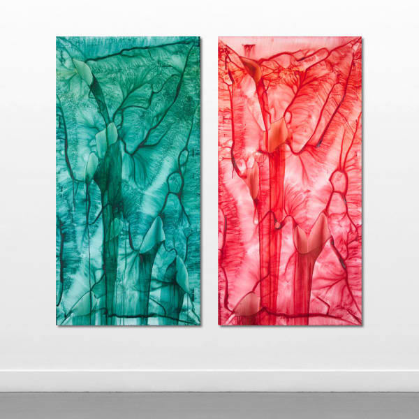 Anita Levering Untitled No. 595 and No. 596, 2014 Acrylic and oil colour on polyester 152.4 x 152.4 cm