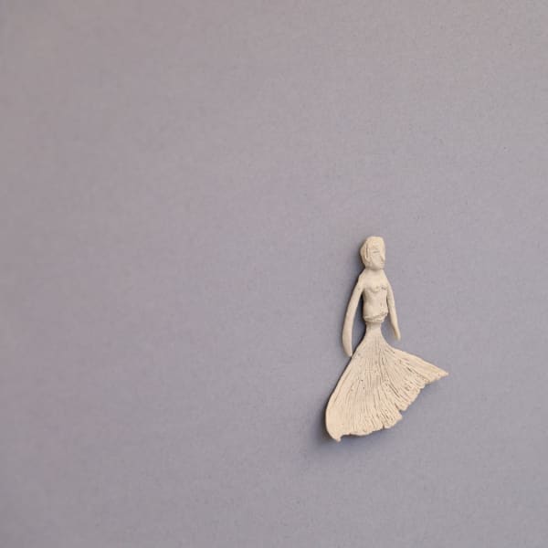 Manaia Thomas-Bloom Ginko Leaf Amulet, 2025 ceramic, wall mountable 50 x 40 mm