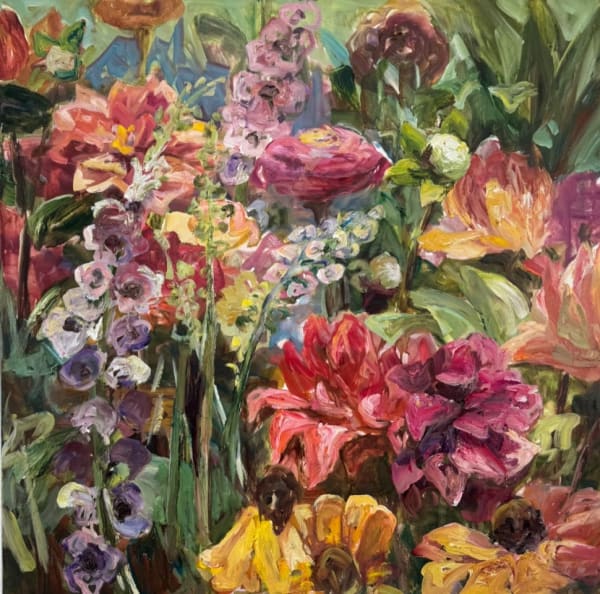 Katherine Throne Verbascum’s Come To The Party, 2024 oil on canvas 750 x 750 mm