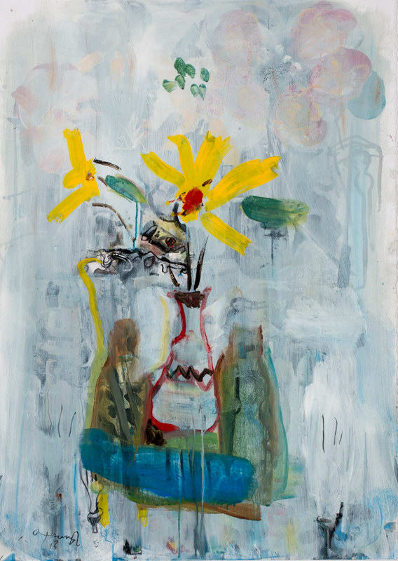 John Oxborough Still Life, 2013 Acrylic and charcoal on paper 128.0 x 100.0 cm