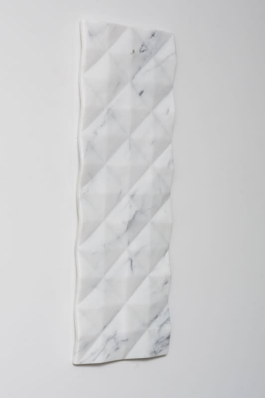 Martin Selman Small Geometric Abstraction in White, 2014 Carrara marble 60.0 x 21.0 x 2.0 cm