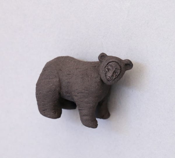 Manaia Thomas-Bloom Black Bear Amulet, 2025 ceramic, wall mountable 36 x 18 mm