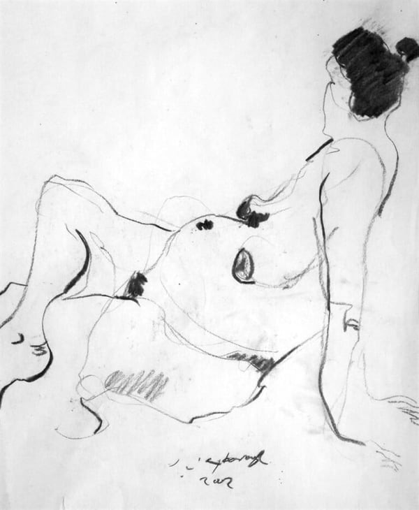 John Oxborough Nude, 2002 charcoal on paper 41.0 x 33.0 cm