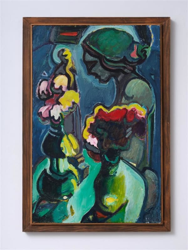 Alan Pearson Still Life and Madonna (Alison), 1979 oil on board 730 x 500 mm