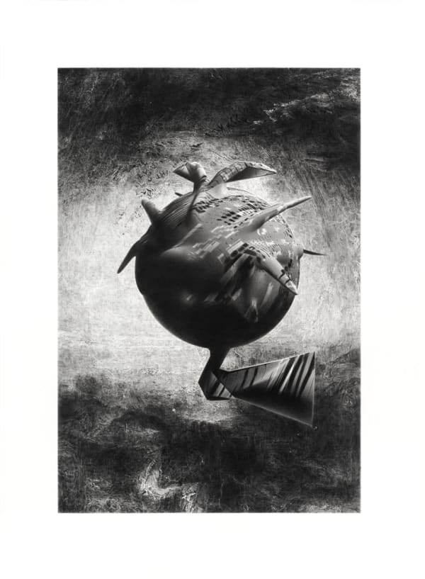 Stephen Ellis JMW Turner’s 'Shade and Darkness - the Evening of the Deluge’, 2020 coloured pencil and gouache on digital print on Fabriano paper 76.0 x 55.0 cm