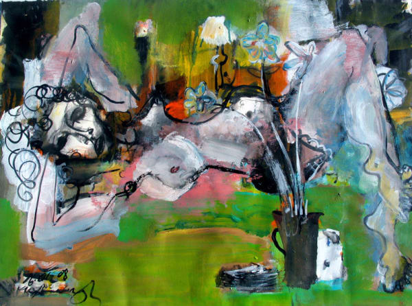 John Oxborough, E.T.R. Reclining with Flowers, 2008