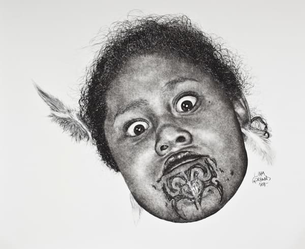 Liam Gerrard Little Kapahaka Girl, 2011 Charcoal on paper 95.0 x 112.0 cm