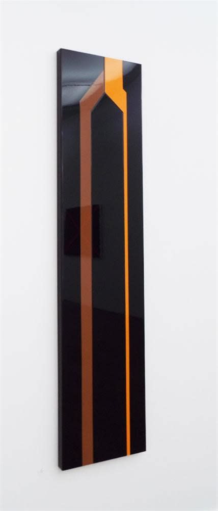 Andrew Simmonds You Are The Colour #3' (Orange), 2017 urethane on cast acrylic 168.0 x 35.5 x 3.0 cm