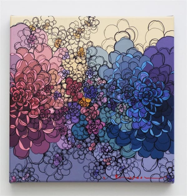 Shintaro & Yoshiko Nakahara Bloom, 2016 ink and acrylic on canvas 355 x 355 mm