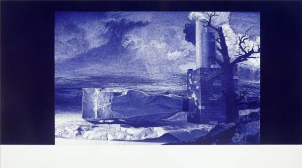 Stephen Ellis Stifle, 2016 ballpoint pen and correction fluid on Hahnemühle paper 500 x 900 mm
