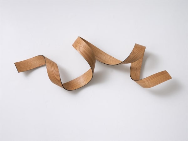 Ray Haydon Fluid XI, 2021 carbon fibre, oak veneer 350 x 1000 mm