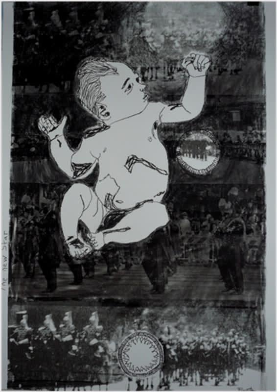 Brendan McGorry The new star, 2009 charcoal and screen-print 86.0 x 61.0 cm
