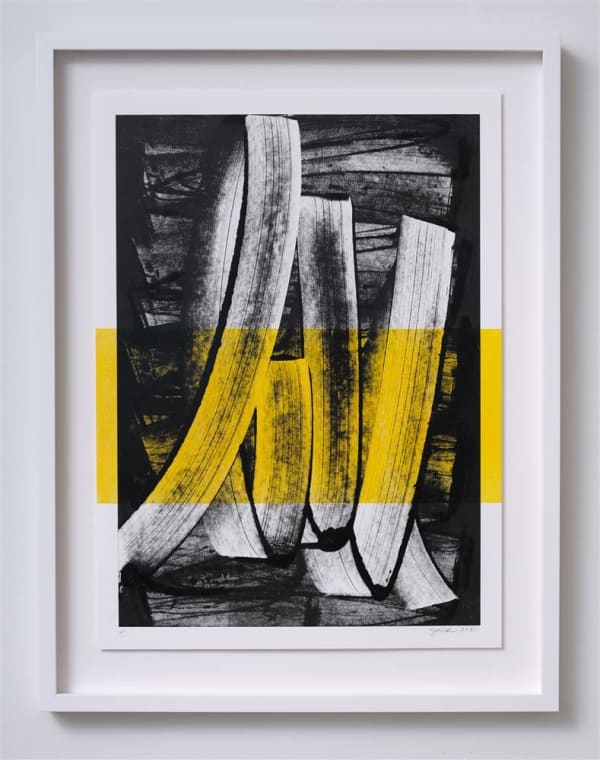 Zara Dolan S-3-HR-#F6D000-SC, 2021 Monotype print on Fabriano Accademia paper 780 x 600 mm