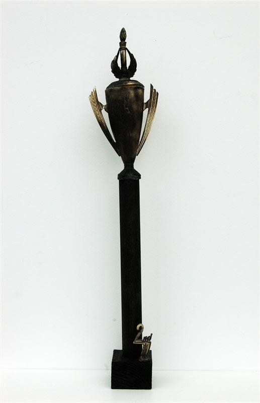 Josephine Cachemaille 2nd, 2013 Wood, found trophy parts, glue 610 x 130 x 75 mm