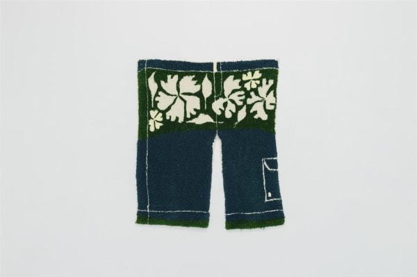 Claudia Kogachi Jiichan's Board Shorts, 2020 wool, mohair, acrylic yarn 117.0 x 120.0 cm