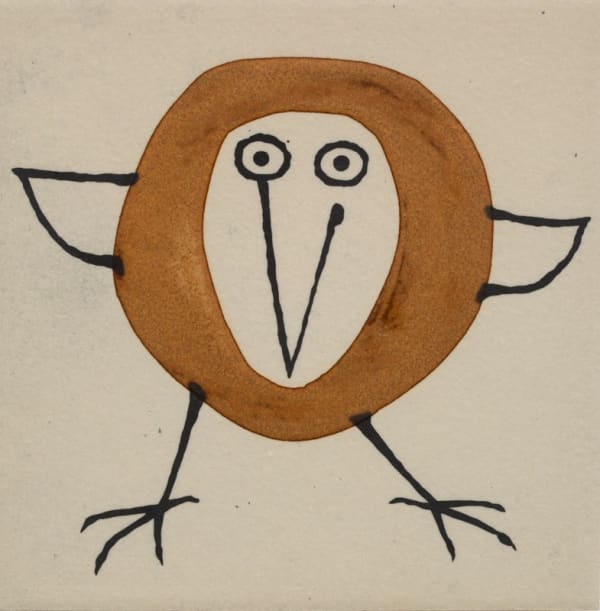 Ted Dutch (1928-2008) Bird tile ceramic 15.5 x 15.5 cm