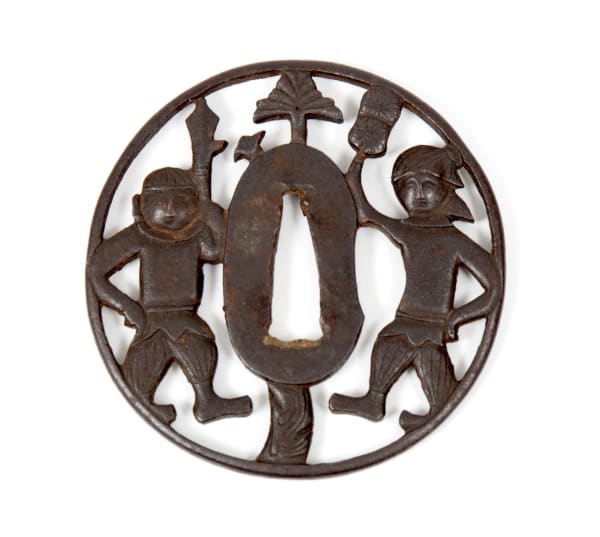 Tsuba Namban, "Guerreiros europeus (portugueses?), Japão, inícios séc. XVII