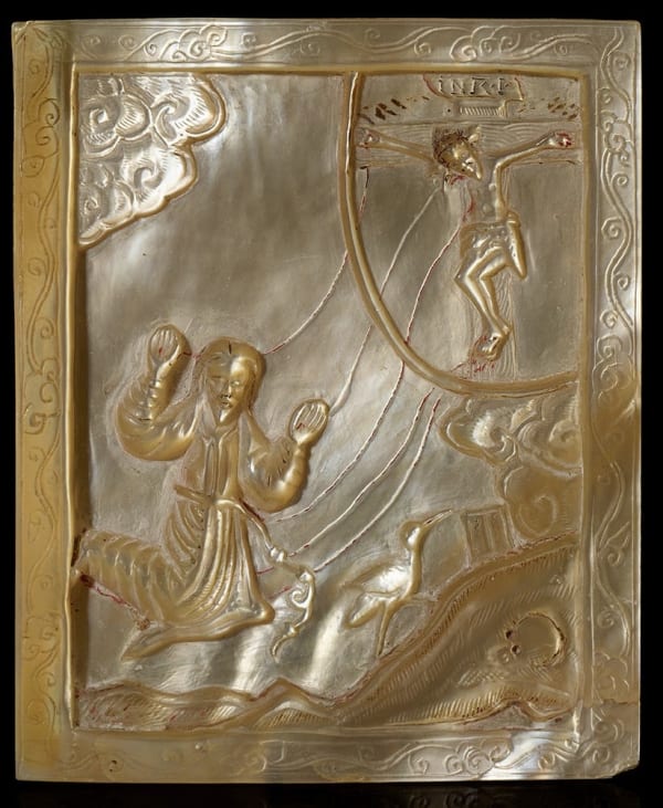 Placa Sino-portuguesa com São Francisco Recebendo os Estigmas, China, Séc. XVII /17th.