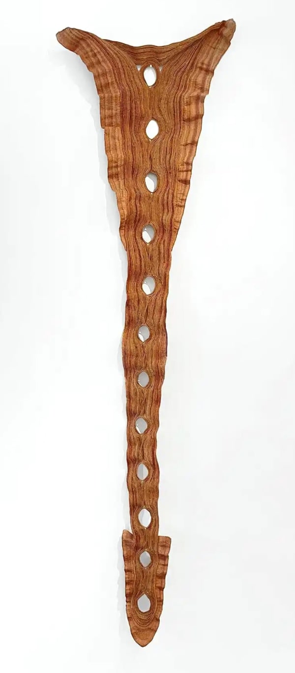 Ferne Jacobs Waterfall, 1998-1999 Coiled & twined waxed linen thread 95 x 26 x 4 inches